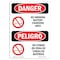 Signmission OSHA Danger, No Smoking Battery Charging Area Bilingual, 10in X 7in Decal, OS-DS-D-710-VS-1482 OS-DS-D-710-VS-1482 - alternate 1